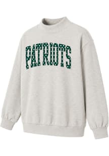 George Mason University Womens Oatmeal Heather Polka Dot Crew Sweatshirt