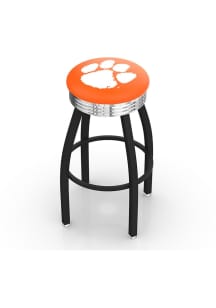 Clemson Tigers 3 Ring Chrome Seat Pub Stool - Black