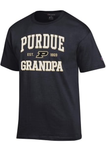 Champion Purdue Boilermakers Black Est. Date Grandpa Jersey Short Sleeve T Shirt