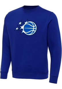 Antigua Orlando Magic Mens Blue Full Front Victory Long Sleeve Crew Sweatshirt