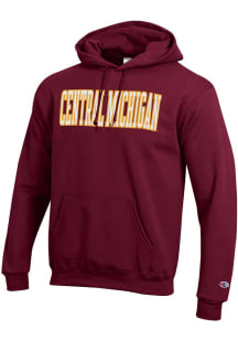 Champion Central Michigan Chippewas Mens Maroon Straight Powerblend Long Sleeve Hoodie