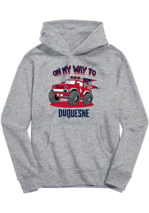 Vive La Fete Duquesne Dukes Toddler Grey On My Way Long Sleeve Hooded Sweatshirt