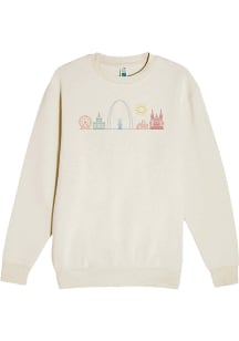 St Louis Womens White Colorful Icons Crew Sweatshirt