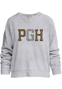 Pittsburgh Womens Silver PGH Applique Crew Sweatshirt