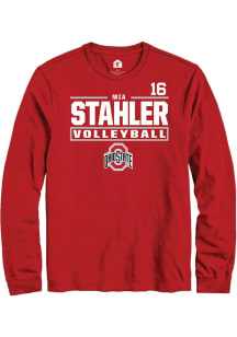 Mia Stahler Ohio State Buckeyes Red NIL Stacked Box Long Sleeve Player T Shirt