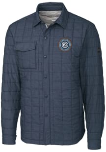 Cutter and Buck New York City FC Mens Anthracite Rainier PrimaLoft Quilted Big and Tall Lined Jack..