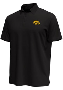 Under Armour Iowa Hawkeyes Mens Black Icon Short Sleeve Polo