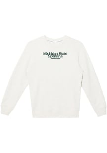 Summit Sportswear Michigan State Spartans Womens Ivory Nantucket Script Crew Sweatshirt