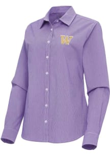 Antigua Washington Huskies Womens Porter Long Sleeve Purple Dress Shirt