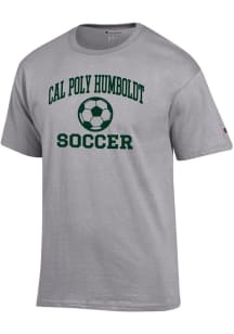 Champion Cal Poly Humboldt Lumberjacks Grey Soccer Jersey Short Sleeve T Shirt