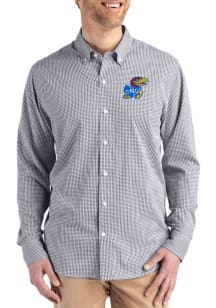 Cutter and Buck Kansas Jayhawks Mens Black Skyline Long Sleeve Dress Shirt