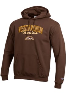 Champion Western Michigan Broncos Mens Brown Grandma Script Powerblend Long Sleeve Hoodie