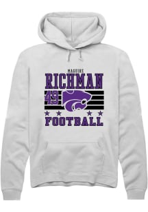 Maguire Richman K-State Wildcats Mens White Football NIL Striped Player Hood