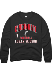 Logan Wilson Cincinnati Bearcats Mens Black Football NIL Arch Logo Player Crew