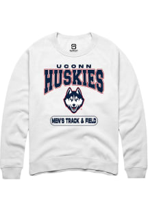 Summit Sportswear UConn Huskies Mens White Men's Track & Field Long Sleeve Crew Sweatshirt