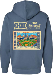 Something Inked Big 12 Mens Blue-Navy 2026 Big 12 Baseball Tournament Ticket Long Sleeve Hoodie