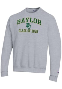 Champion Baylor Bears Mens Grey Font Class of 2028 Powerblend Long Sleeve Crew Sweatshirt