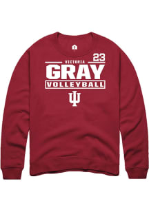 Victoria Gray Indiana Hoosiers Mens Crimson NIL Stacked Box Player Crew