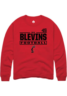 Ben Blevins Cincinnati Bearcats Mens Red Football NIL Stacked Box Player Crew