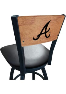 Atlanta Braves Vinyl Seat Maple Back Swivel Pub Stool - Black