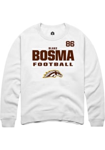 Blake Bosma Western Michigan Broncos Mens White Football NIL Stacked Box Player Crew