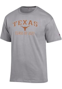 Champion Texas Longhorns Grey Font Class of 2027 Jersey Short Sleeve T Shirt