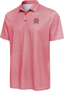 Antigua Maryland Terrapins Mens Red Breeze Short Sleeve Polo