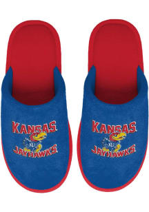 Kansas Jayhawks Wordmark Stacked Big Logo Mens Slippers
