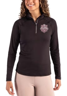Cutter and Buck Indiana Hoosiers Womens Black 2025 CFP National Champions Coastline Qtr Zip