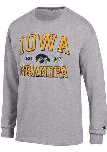 Champion Iowa Hawkeyes Grey Est. Date Grandpa Jersey Long Sleeve T Shirt