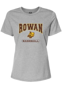 Summit Sportswear Rowan University Womens Grey Baseball Short Sleeve T-Shirt