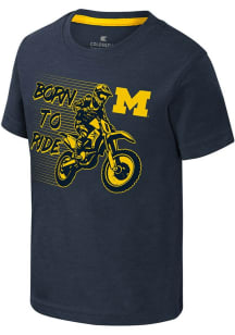 Colosseum Michigan Wolverines Toddler Navy Blue Slashblade Short Sleeve T-Shirt