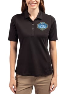 Cutter and Buck UCLA Bruins Womens Black 2026 WBB Champions Virtue Eco Pique Short Sleeve Polo Shi..