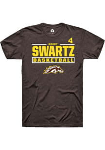 Brady Swartz Western Michigan Broncos Brown NIL Stacked Box Short Sleeve Player T Shirt