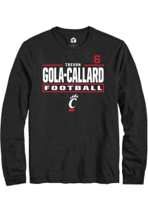 Trevon Gola-Callard Cincinnati Bearcats Black Football NIL Stacked Box Long Sleeve Player T Shirt