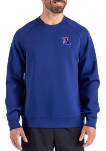 Cutter and Buck Louisiana Tech Bulldogs Mens Blue Roam Long Sleeve Crew Sweatshirt