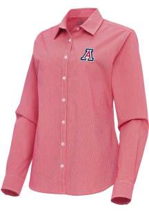 Antigua Arizona Wildcats Womens Porter Long Sleeve Cardinal Dress Shirt