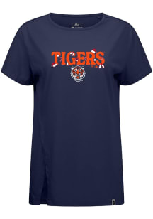 Levelwear Detroit Tigers Womens Navy Blue Influx Festive Short Sleeve T-Shirt