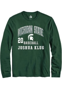 Joshua Klug  Michigan State Spartans Green Rally NIL Arch Logo Long Sleeve T Shirt