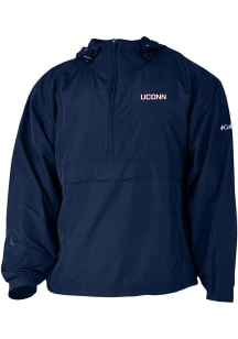Columbia UConn Huskies Mens Navy Blue Heat Seal Prodigy Long Sleeve Qtr Zip Pullover
