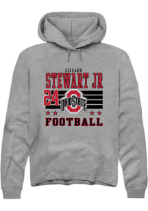Deshawn Stewart Jr Ohio State Buckeyes Mens Grey Football NIL Striped Player Hood