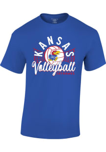 Kansas Jayhawks Youth Blue Volleyball Net Short Sleeve T-Shirt