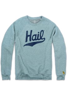 The Mitten State Michigan Wolverines Mens Blue Vintage Hail Long Sleeve Crew Sweatshirt