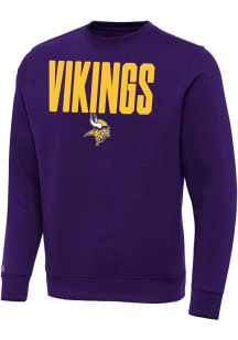 Antigua Minnesota Vikings Mens Purple Colossal Victory Long Sleeve Crew Sweatshirt