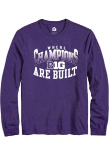 Rally Big Ten Purple Champs Arch Design Long Sleeve T Shirt