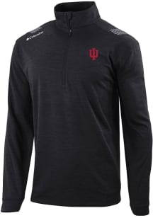 Columbia Indiana Hoosiers Mens Black Heat Seal Oakland Downs Long Sleeve Qtr Zip Pullover