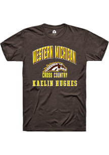 Kaelin Hughes Western Michigan Broncos Brown NIL Arch Logo Short Sleeve Player T Shirt