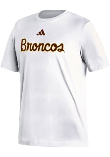 Adidas Western Michigan Broncos White Broncos Script Short Sleeve T Shirt