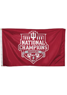 Indiana Hoosiers 3x5 2025 Nat Champ Silk Screen Grommet Flag - Crimson