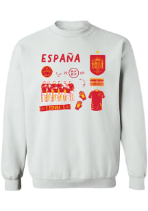 Vive La Fete Spain National Team Womens White Jean Impressions Crew Sweatshirt